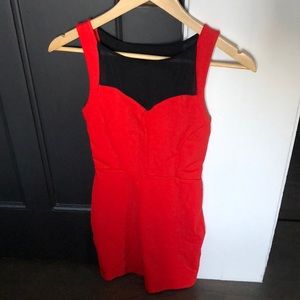 Bebe Mesh Panel Dress